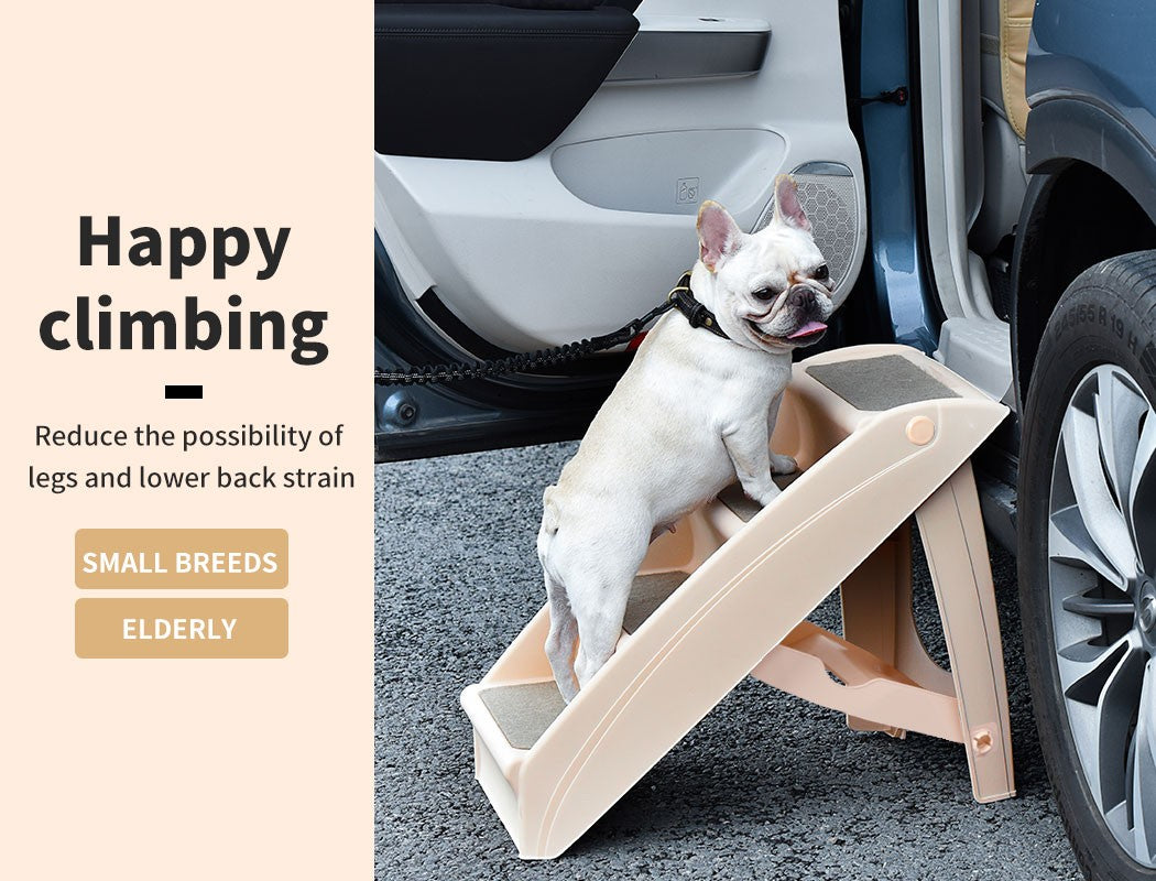 Pawz Pet Ramp Indoor Dog Steps Stair Portable Foldable Ladder for Bed Sofa Brown