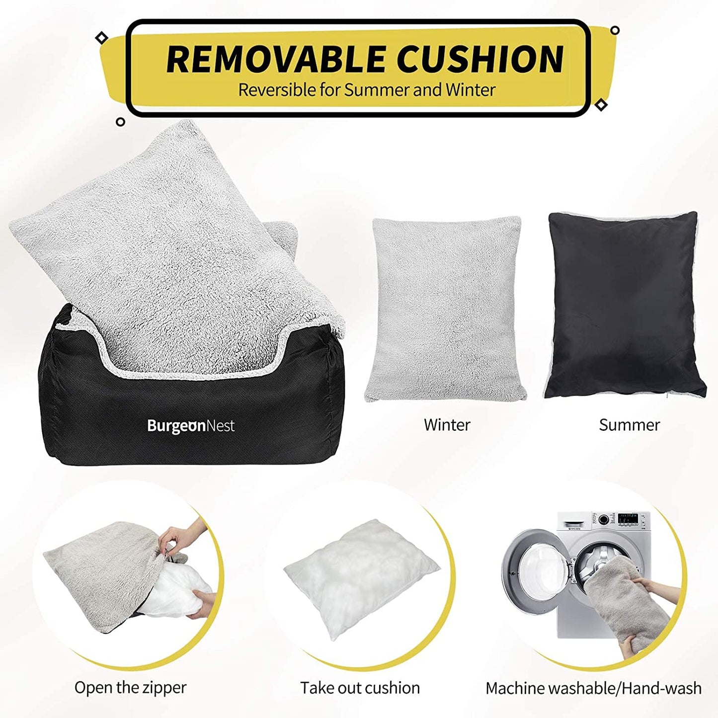 Car Seat for Small Dogs, Fully Detachable and Washable Puppy Booster Seat, with Storage Pockets and Clip-On Leash, Portable Soft Travel Carrier Bed