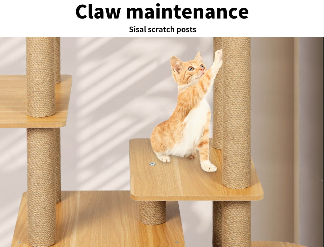 Pawz Cat Tree Scratching Post Scratcher Cats Tower Wood Condo Toys House 130Cm