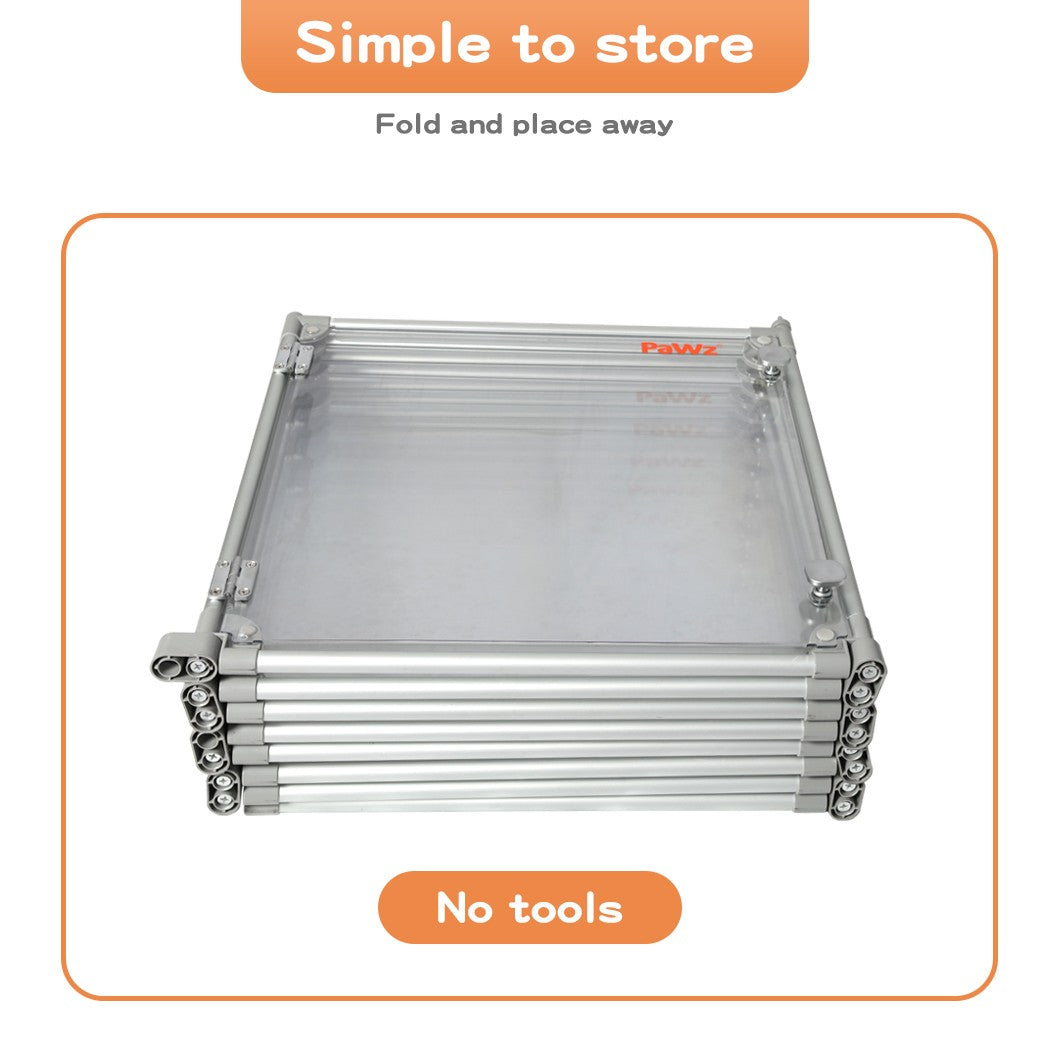 Pawz Pet Playpen Transparent Acrylic Clear Folding Dog Fence Kennel 8 Panel