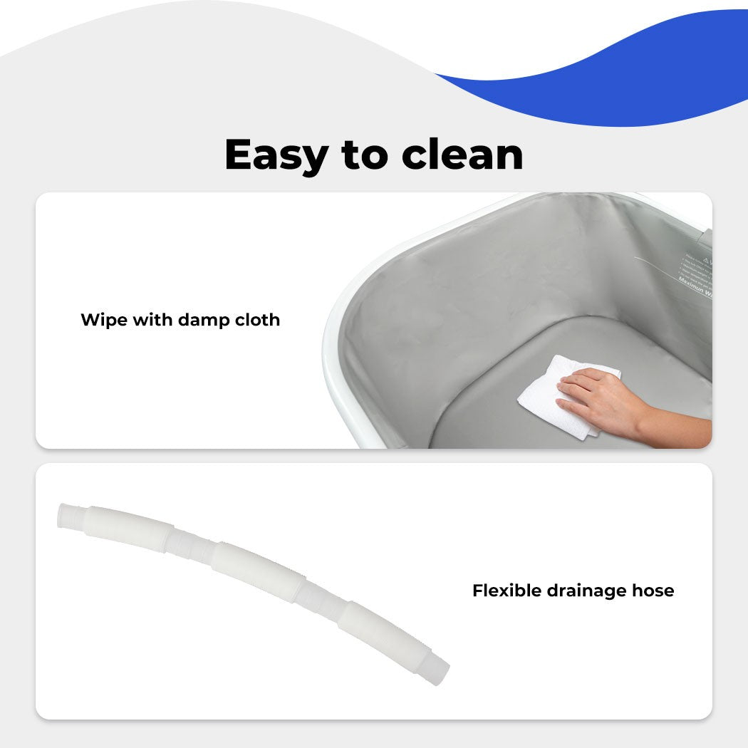 Pawz Foldable Pet Bath Tub W/ Adjustable Height for Small & Medium Dogs Cats