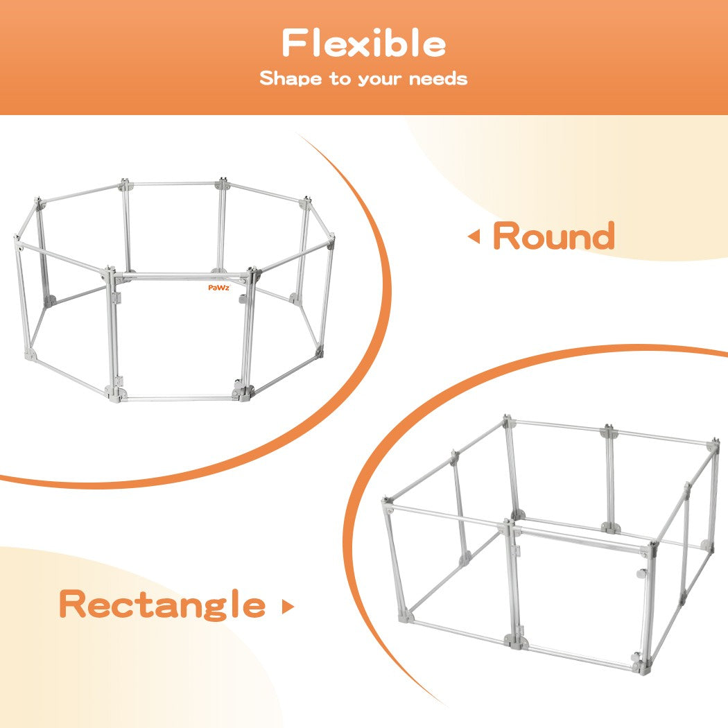 Pawz Pet Playpen Transparent Acrylic Clear Folding Dog Fence Kennel 8 Panel