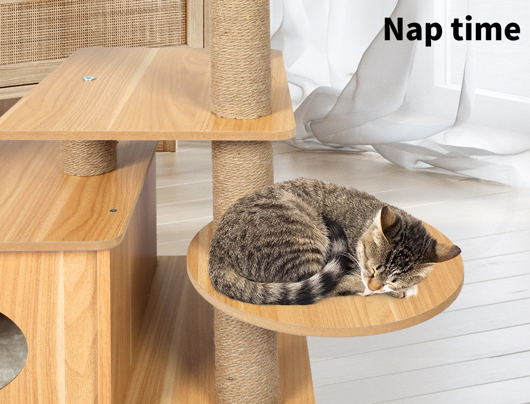 Pawz Cat Tree Scratching Post Scratcher Cats Tower Wood Condo Toys House 130Cm