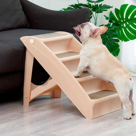 Pawz Pet Ramp Indoor Dog Steps Stair Portable Foldable Ladder for Bed Sofa Brown
