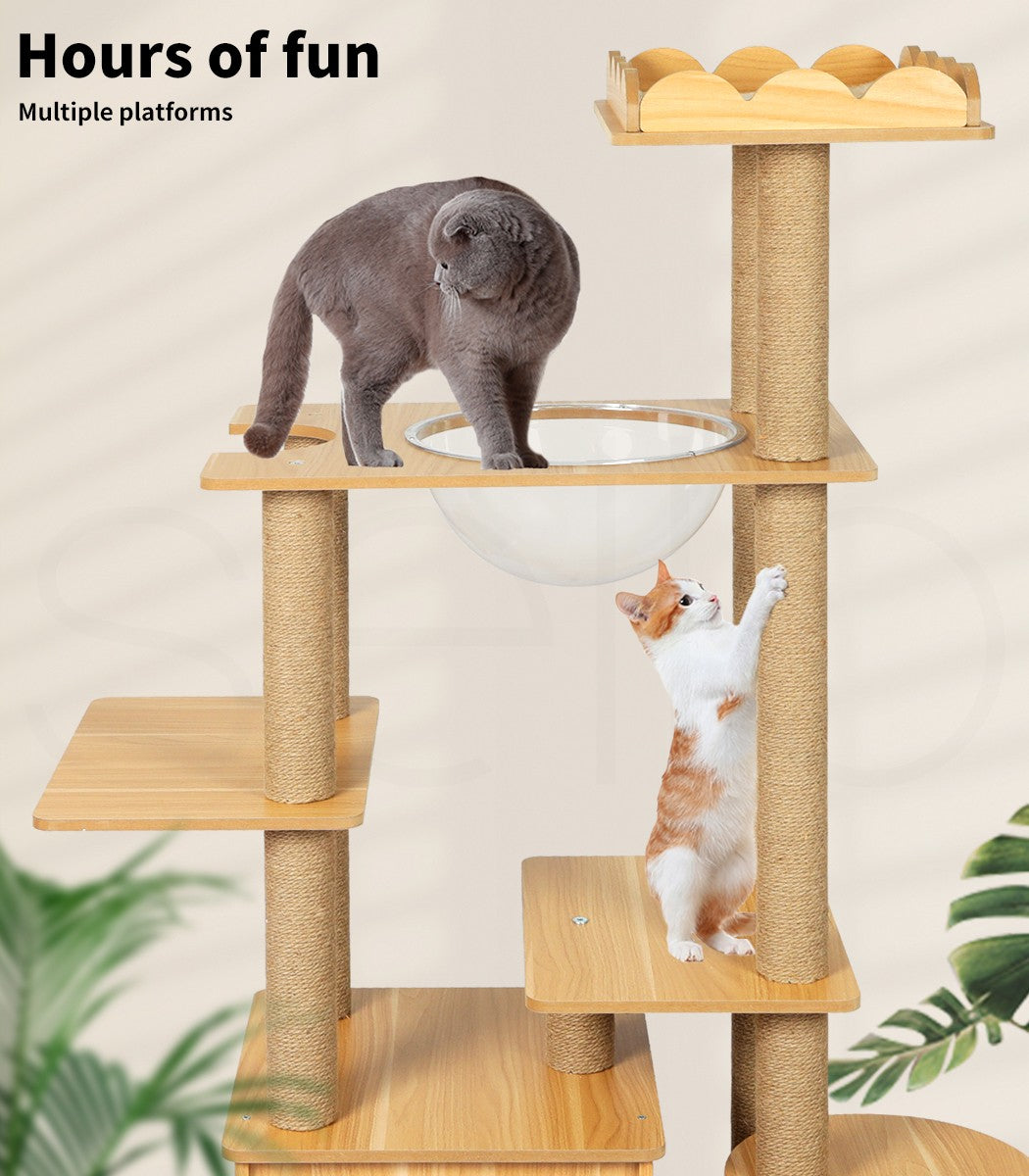 Pawz Cat Tree Scratching Post Scratcher Cats Tower Wood Condo Toys House 130Cm