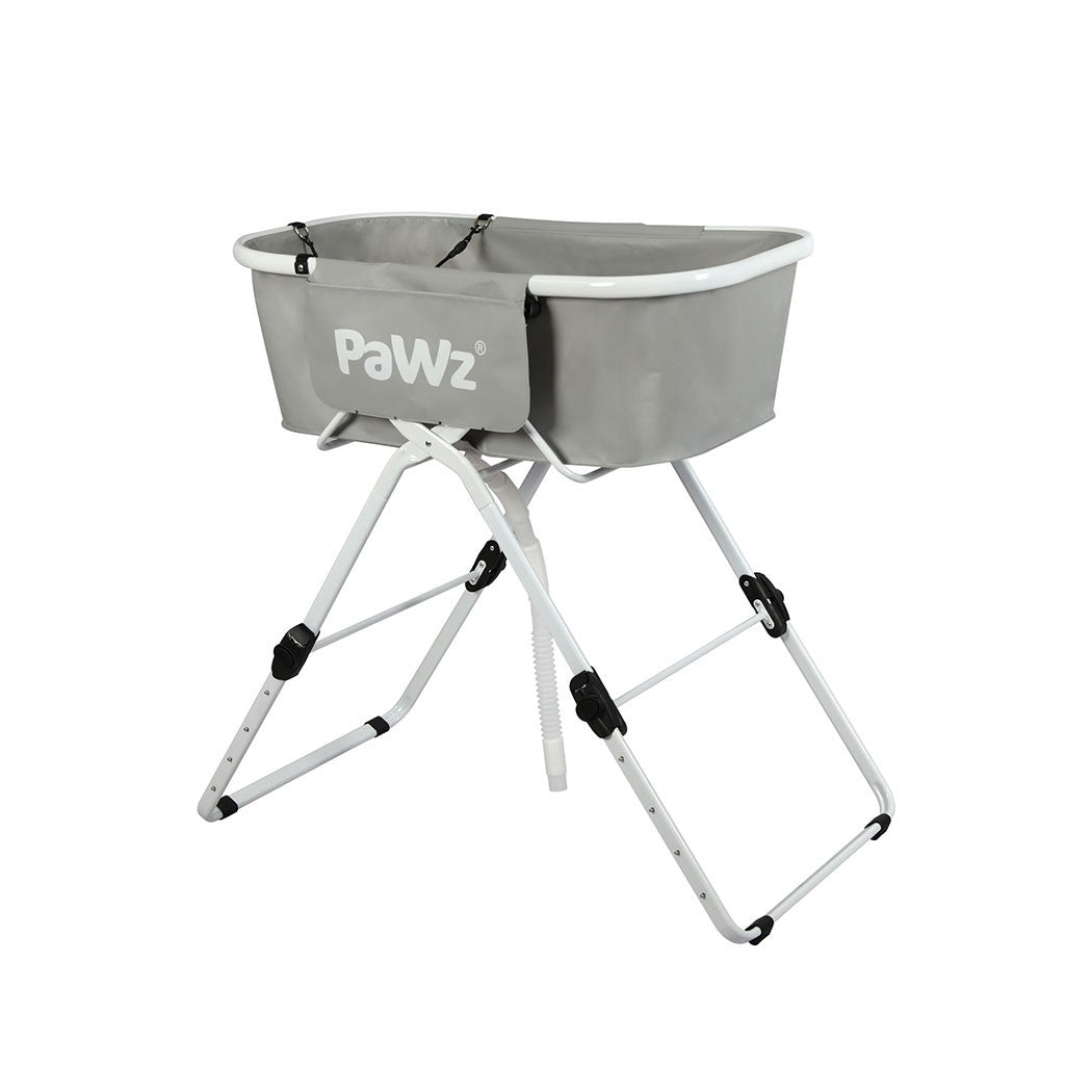 Pawz Foldable Pet Bath Tub W/ Adjustable Height for Small & Medium Dogs Cats