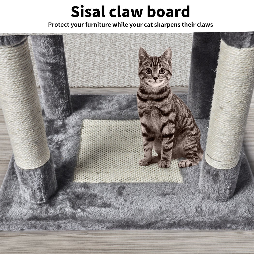 Pawz 130Cm Cat Tree Toy Scratching Post Scratcher Tower Condo Wooden House Grey